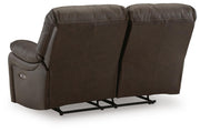 Ashley Furniture Leesworth living room set with a plush sofa and matching armchair, shown from the back in a cozy living space.
