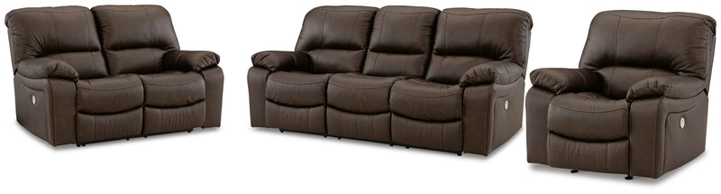Ashley Furniture Leesworth living room set with sofa and armchair in a modern design, featuring neutral upholstery and stylish cushions.