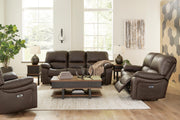 Ashley Furniture Leesworth living room set with a plush sofa and loveseat, featuring neutral fabric and modern design.