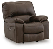 Ashley Furniture Leesworth living room set featuring a sofa, loveseat, and armchair in a modern design, viewed from an angle.