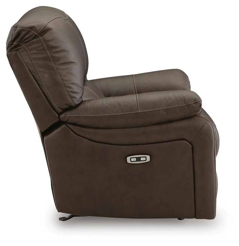 Ashley Furniture Leesworth living room set with sofa and armchair, featuring neutral fabric upholstery and modern design.
