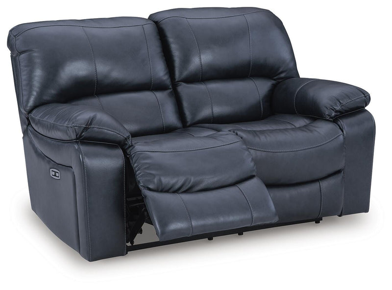 Ashley Furniture Leesworth living room set with open sectional sofa and matching ottoman, showcasing modern upholstery and stylish design.