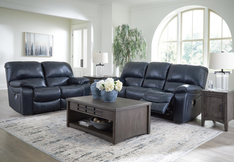 Ashley Furniture Leesworth living room set including sofa and armchair with modern fabric upholstery.