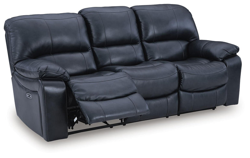 Ashley Furniture Leesworth living room set with a sectional sofa and matching ottoman, shown from an angled open view.