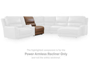 Ashley Furniture DeepWakes power reclining sectional with chaise, showcasing plush gray fabric, reclining seats, and modern design.