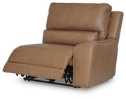 Ashley Furniture DeepWakes power reclining sectional with chaise, shown from an angled open view highlighting the seating and design.