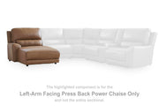 Ashley Furniture DeepWakes reclining sectional sofa chaise with plush cushions and reclining seats in a modern living room setting.