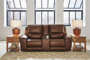 Ashley Furniture DeepWakes reclining living room set with plush cushions and wide armrests, perfect for relaxing in the living room.