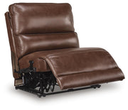 Ashley Furniture DeepWakes power reclining sectional with chaise, shown from an angled open view highlighting the sofa's design and features.