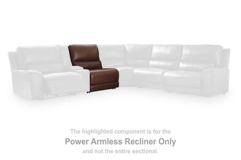 DeepWakes power reclining sectional with chaise by Ashley Furniture, featuring plush cushions and a contemporary design.