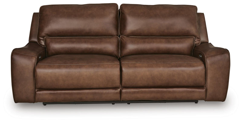 Ashley Furniture DeepWakes reclining living room set with plush cushions and a modern design, shown from a head-on angle.
