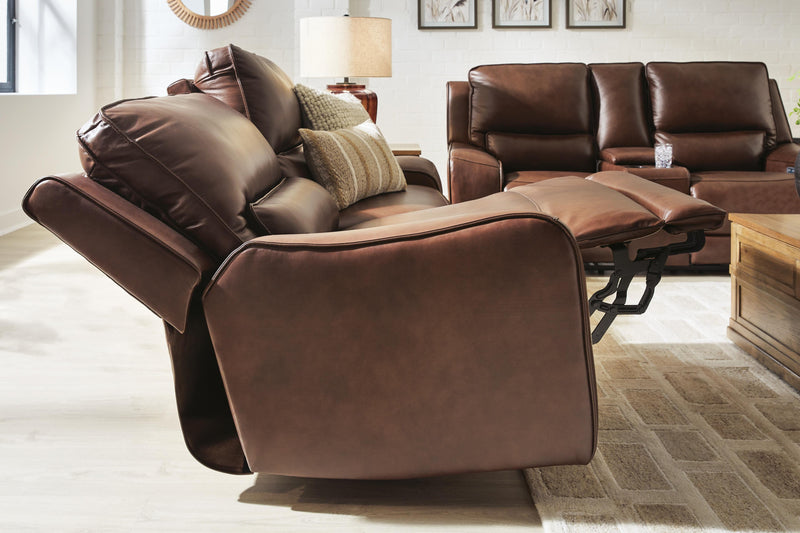 Ashley Furniture DeepWakes reclining living room set with plush cushions and zero-gravity chairs, perfect for relaxing.