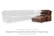 Ashley Furniture DeepWakes reclining sectional sofa chaise with plush upholstery and adjustable headrests, shown in a modern living room setting.