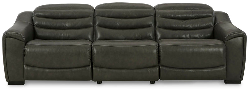 Ashley Furniture Center Line living room set with sofa and loveseat in neutral fabric, modern design, and plush cushions.