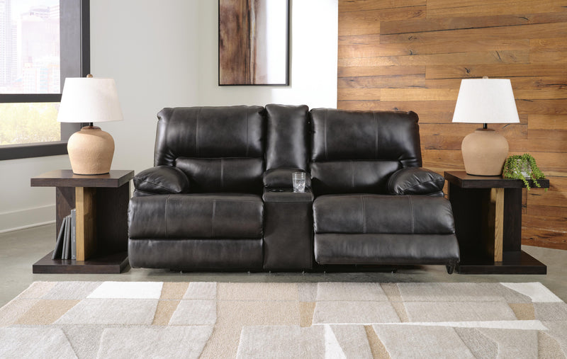 Open view of Ashley Furniture Mountainous Living Room Set, featuring plush sofas and armchairs in a modern, cozy design.