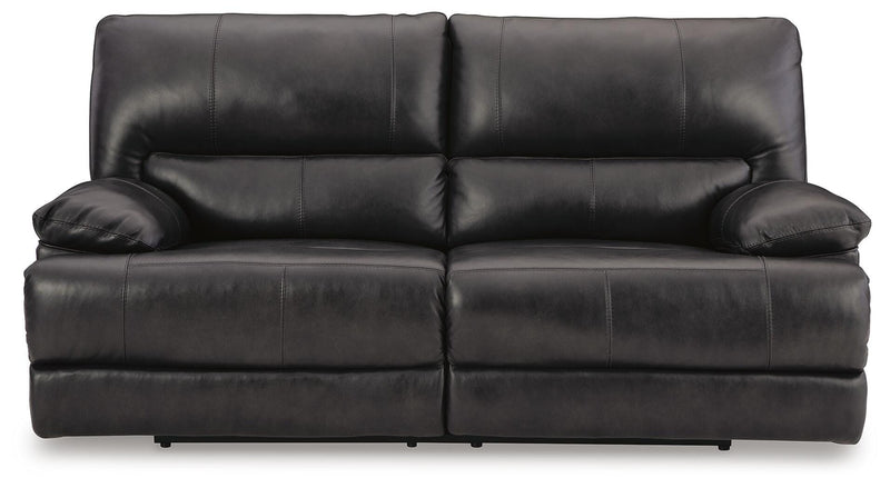 Ashley Furniture Mountainous Living Room Set with plush sofas and armchairs, showcased from a front-head-on view.