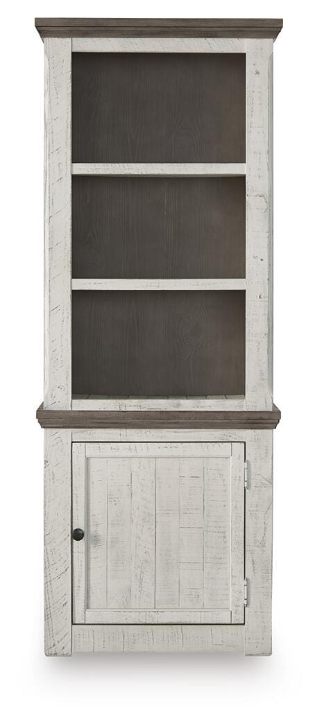 Ashley Furniture Havalance right pier cabinet with sleek finish and modern design, featuring storage compartments and decorative details.