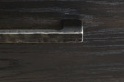 Close-up of the handle detail on the Galliden 80-inch TV stand by Ashley Furniture, showcasing its modern design and hardware.