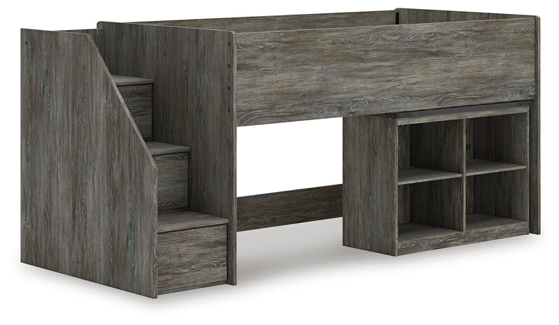 Frandern Loft Bed with Bookcase Storage