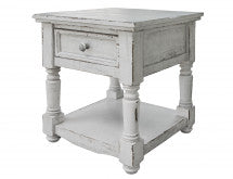 Aruba Coffee Table Collection - 1 Door, Chair Side Table w/ White finish