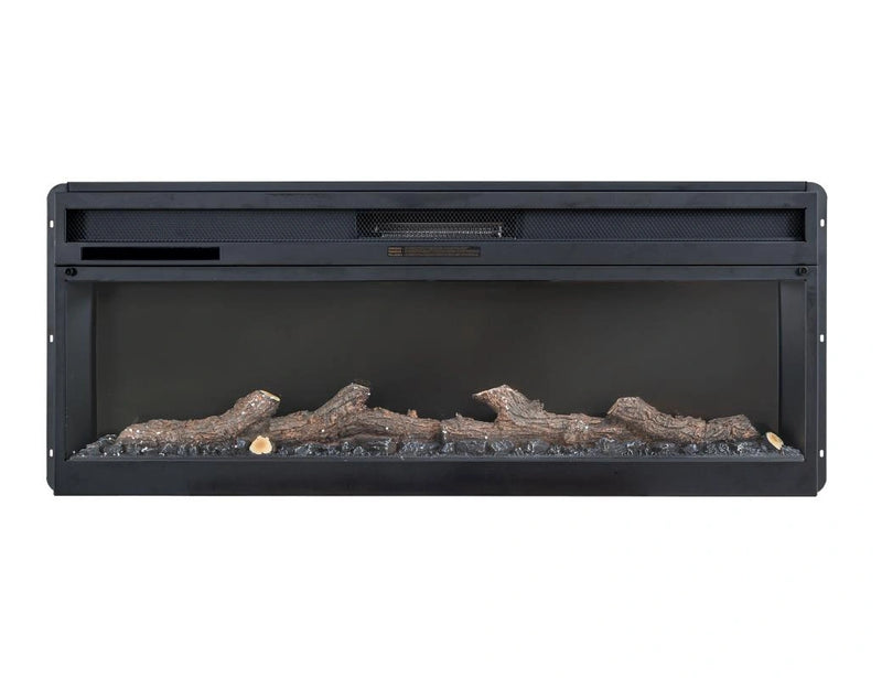 Black Balam Wall Unit, TV Stand 80" with Electric Fireplace Insert