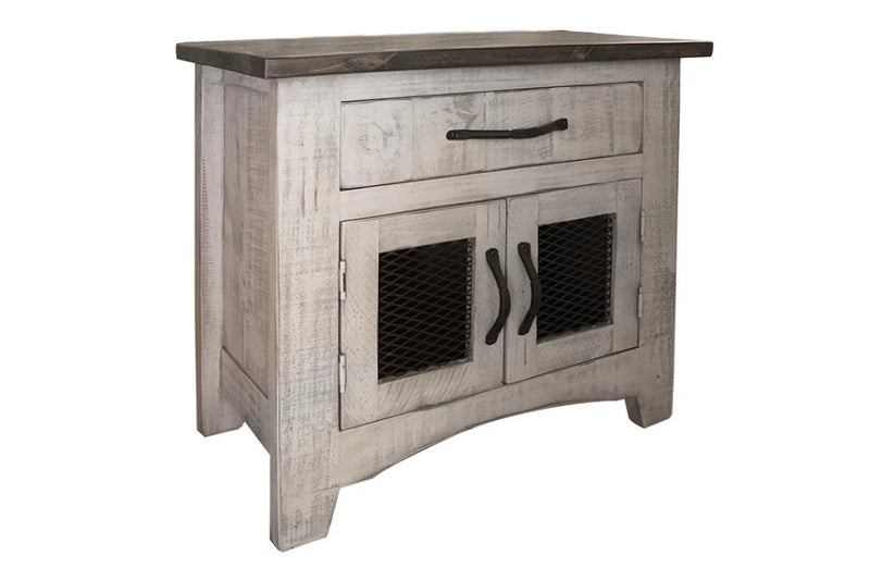 Pueblo Gray 1 Drawer, 2 Doors Nightstand
