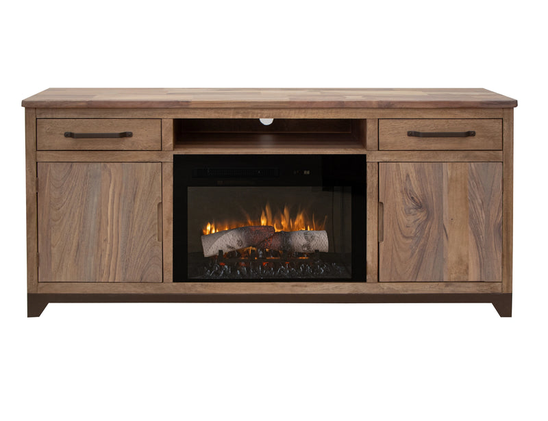Natural Parota 70" Electric Fireplace