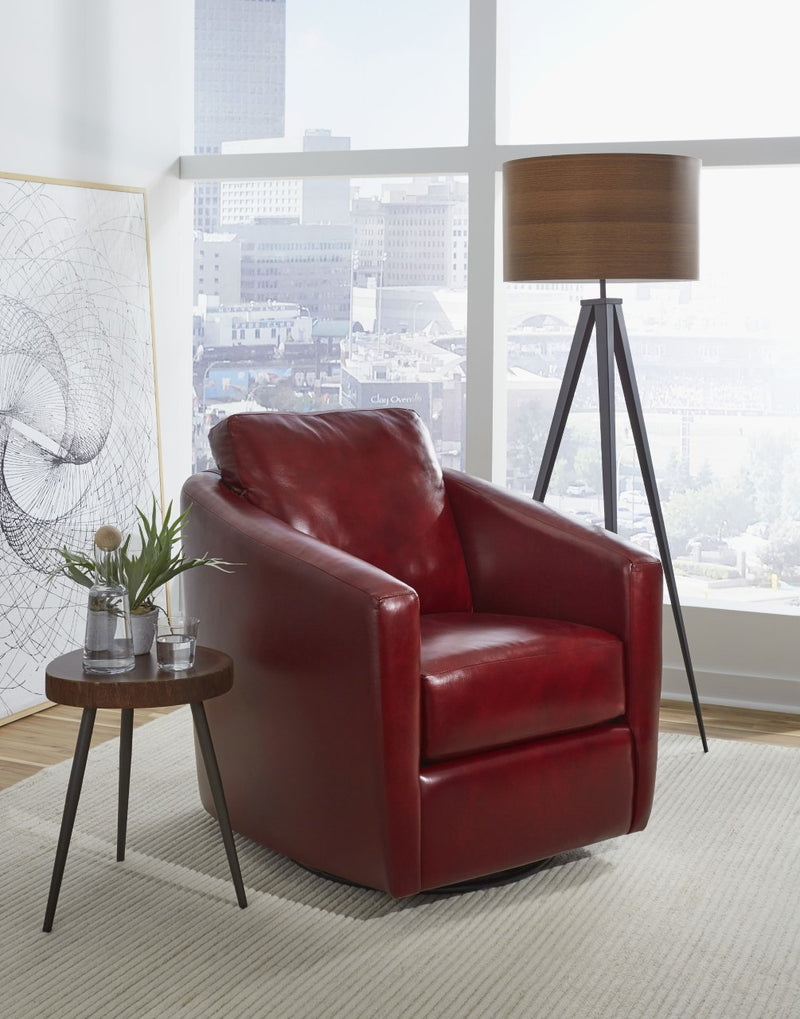 Red Leather Swivel Glider Chairs
