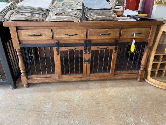 Reclaimed Wood Dog Kennel/Crate with Twisted Iron – Clearance Deal