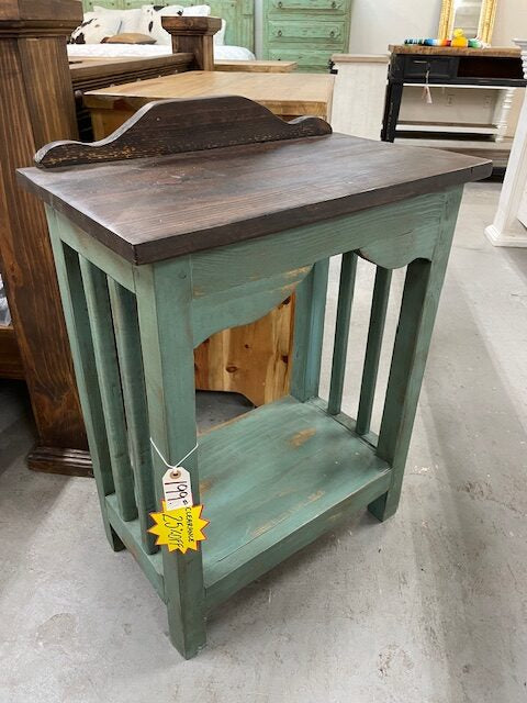 Reclaimed Wood Accent Table – Distressed Green Finish