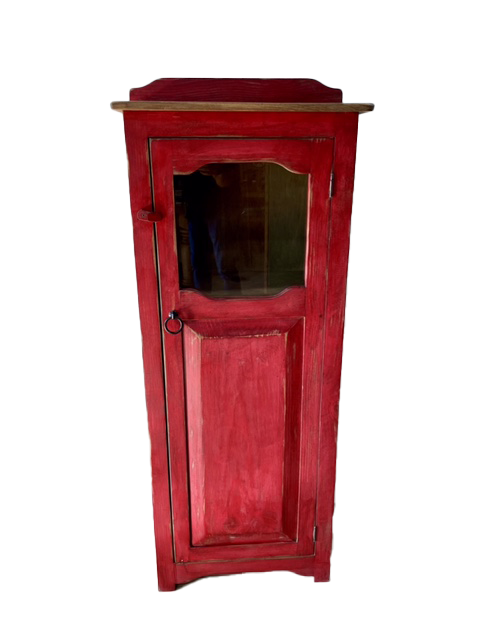 Red CHIHUAHUA JELLY Cabinet: A Rustic Statement Piece
