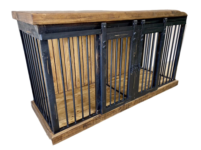 Distressed Black Dog Crate