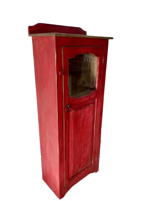 Red CHIHUAHUA JELLY Cabinet: A Rustic Statement Piece