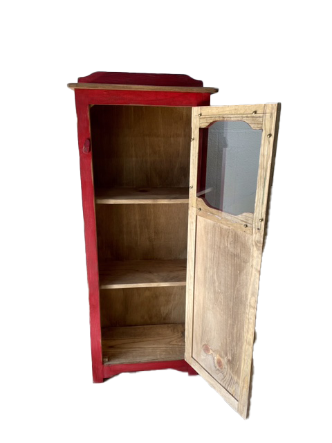 Red CHIHUAHUA JELLY Cabinet: A Rustic Statement Piece