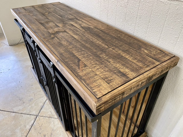 Distressed Black Dog Crate
