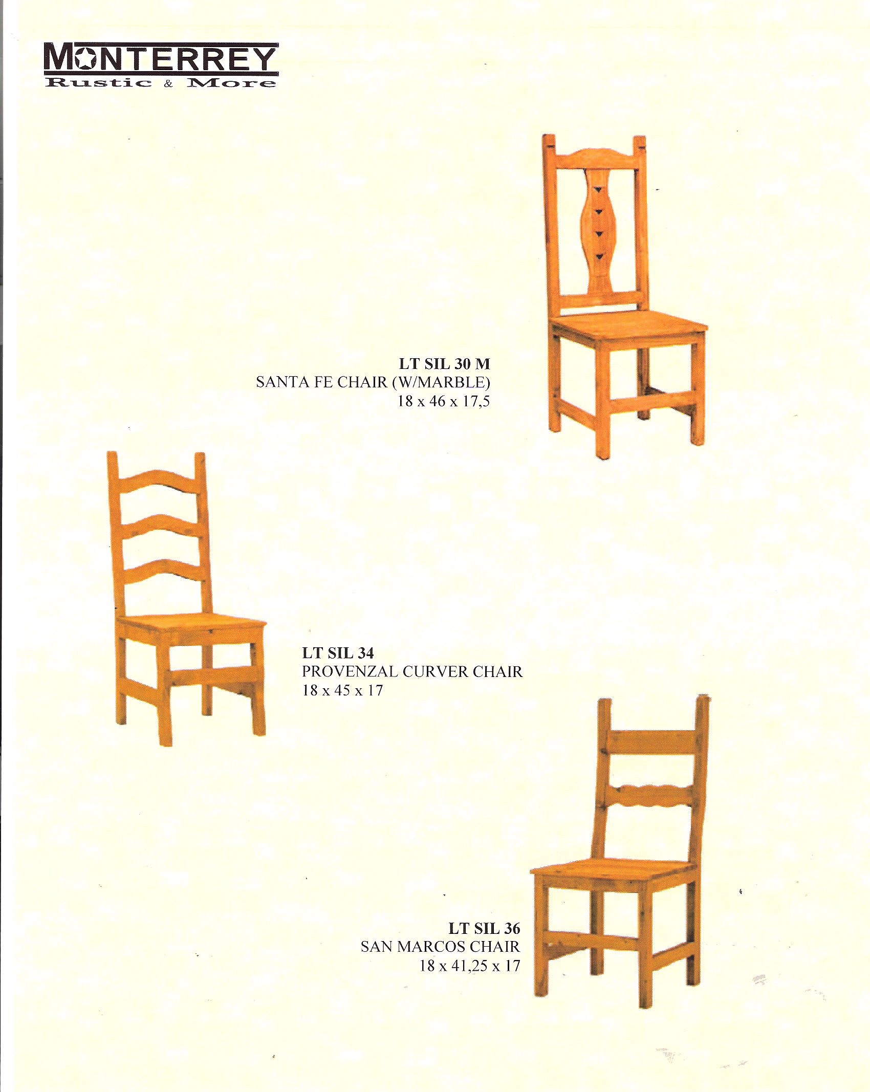 Santa Fe Dining Rooms Chairs Monterrey Rustic Furniture