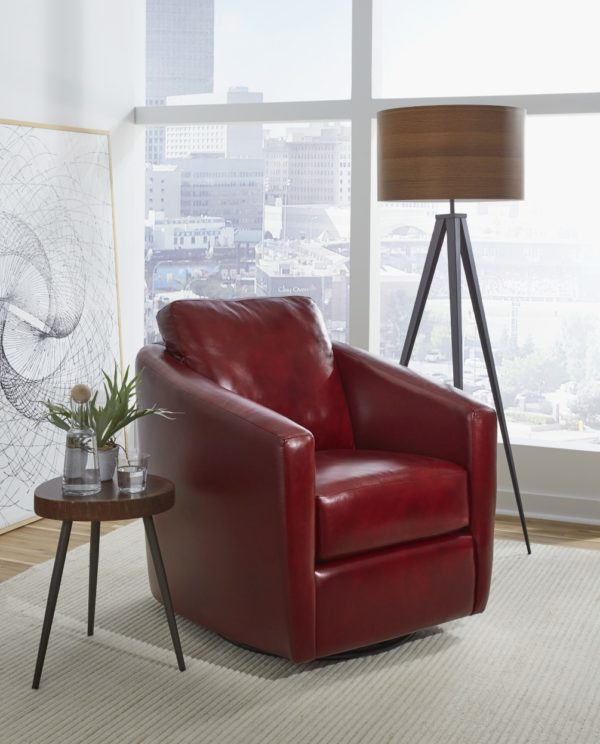 Red Leather Swivel Glider Chairs