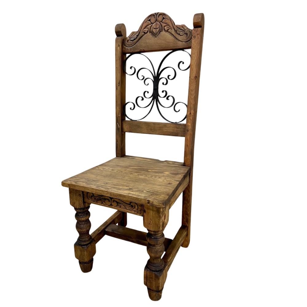 If you're looking for a reclaimed wood chair that is both unique and stylish, look no further than this rustic themed side chair.