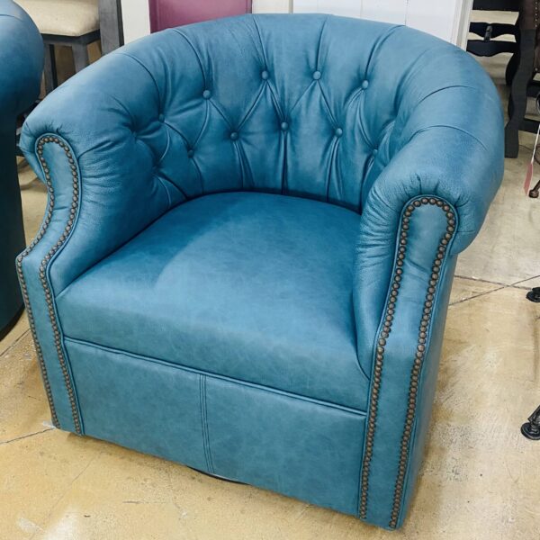 Leather Upholstery Swivel Accent Chairs