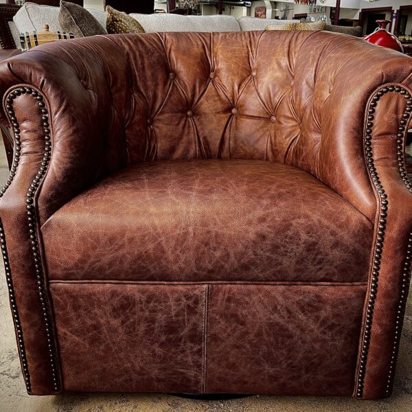 Mayo Furniture Swivel Tufted Leather Chair